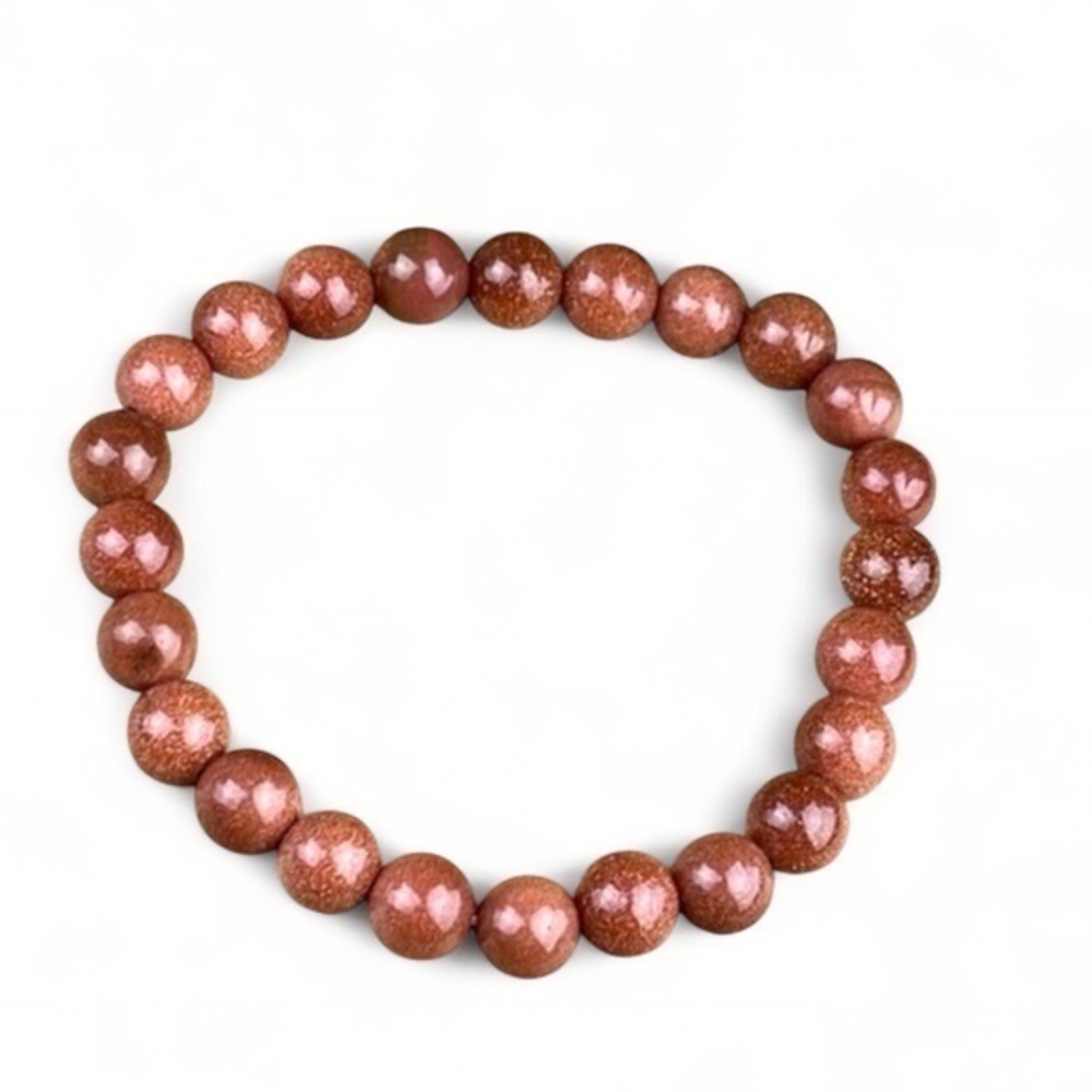 Goldstone Bracelet‎ Sparkly Stone Beads Beaded Elastic Stretch Bracelet